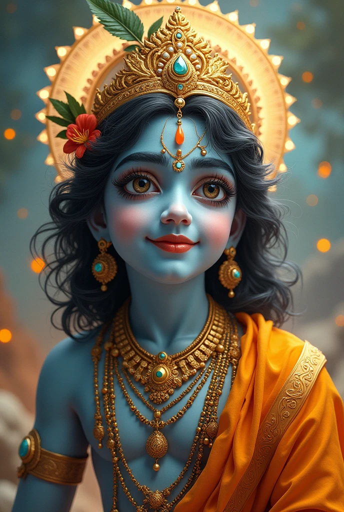 Hindu Lord Shree krishna gents with mind Power and Smile lovable face expression
