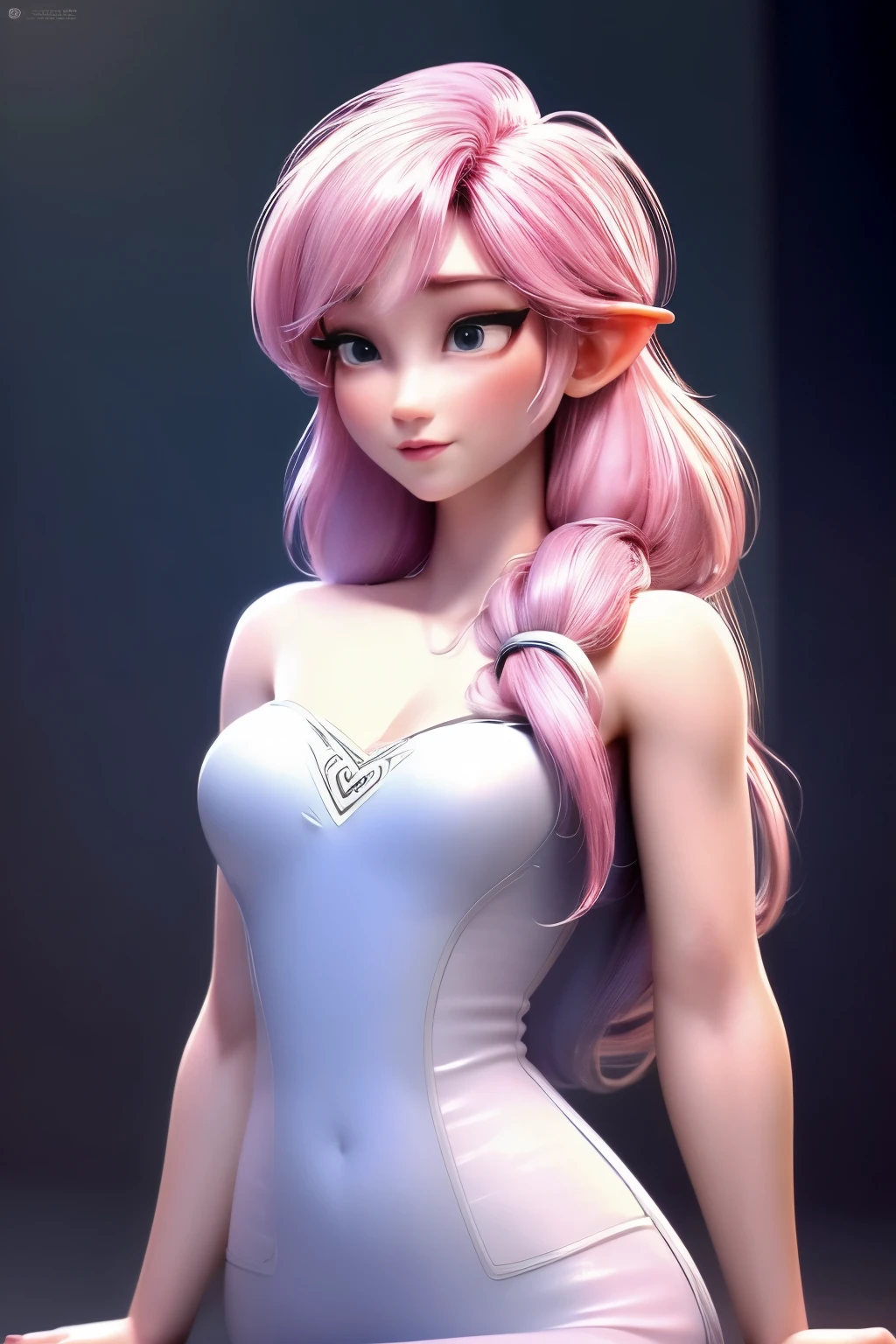 Elfgirl (rose quartz SU-Elsa frozen Disney Tinker waifu mezclando modelos .) (ultra FUSION of white and pink hair) Highly detailed CG unity 8k wallpaper, style shot, complex, high detail, dramatic, highest quality movie still image, very detailed, masterpiece, best quality, character design, Elsa, Elsa from Frozen,Fusion Pink Diamond (( Dark style)), realistic ultra-detailed rendering style, natural light, sharp character design, (hard focus, 8k), (((natural skin texture))), 8k textures, soft cinematic lighting, adobe lightroom, dark room, hdr, Sophisticated, Elegant, Rich Detail, Sharp Focuilm Look) )), Soothing Tones, Detail Frenzy, Intricate Detail, Super Detail, Low Contrast, Soft Film Lighting, Dull Colors, Exposure Blending, HDR, Fade, 35mm, f/1.4, ISO, f16, 25 sec.