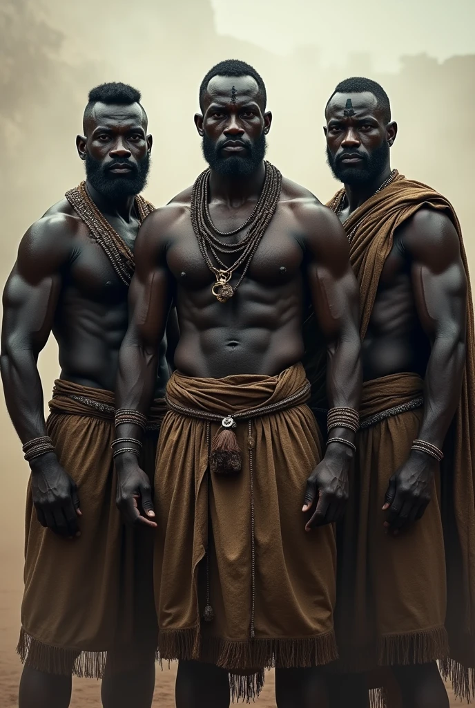 3 dark skinned man