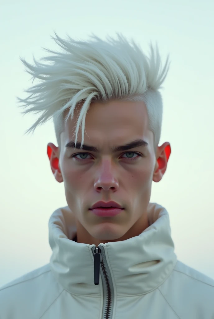 age man with hot and stylish white hair