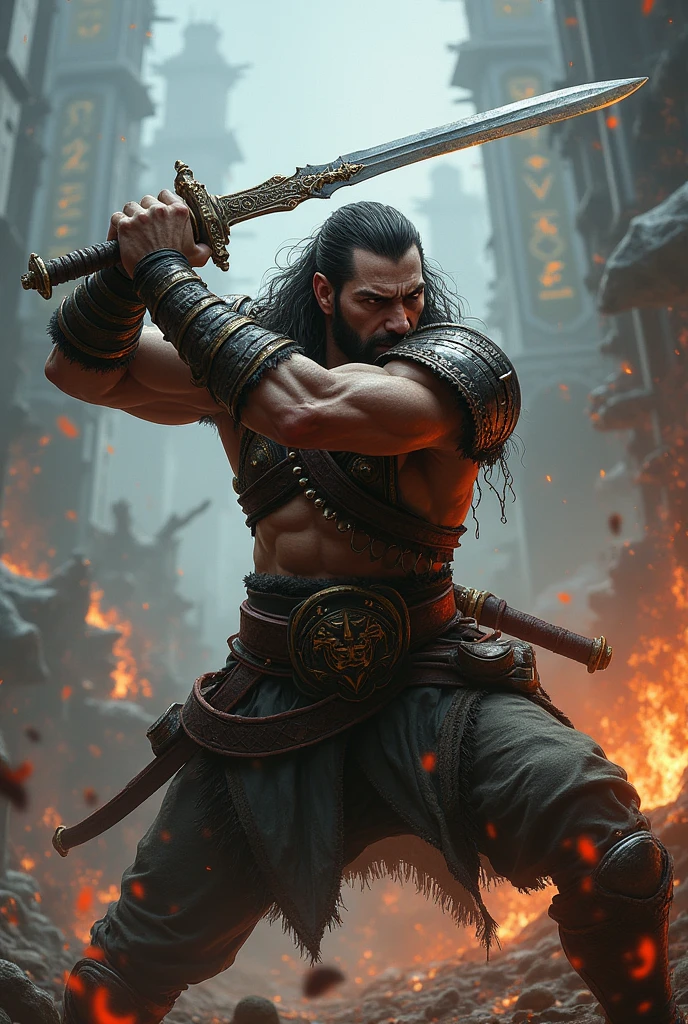 A warrior with two swords in fury rpg