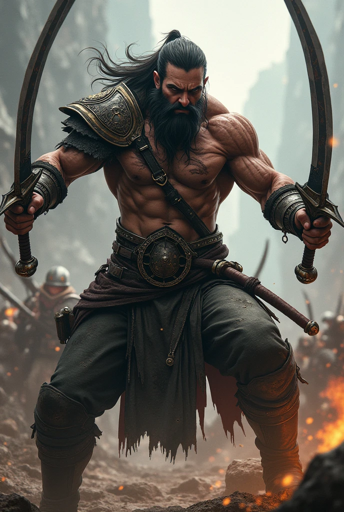 A warrior with two swords in fury rpg