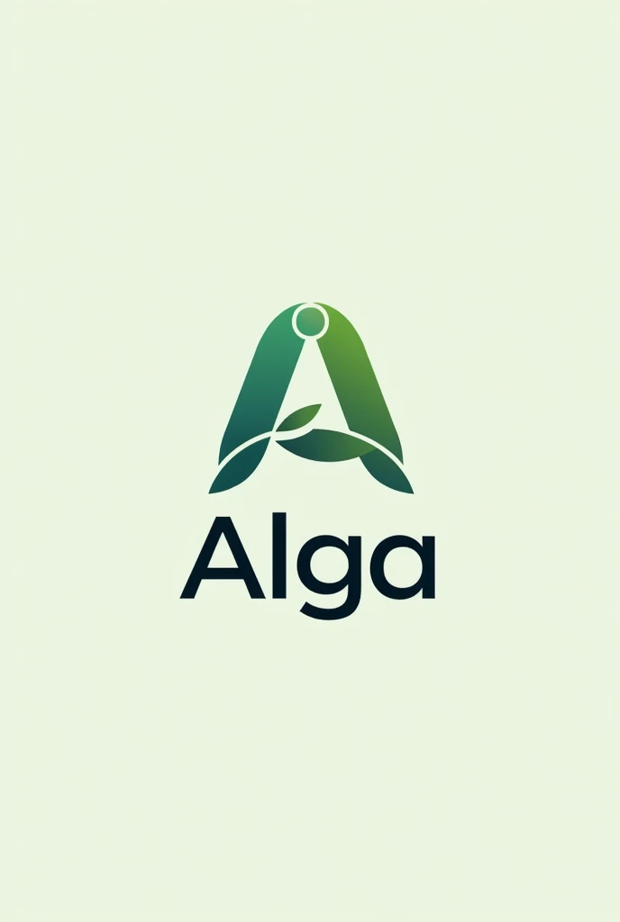 Make me a symbol logo, from the name alga and add the word "alga" Below it