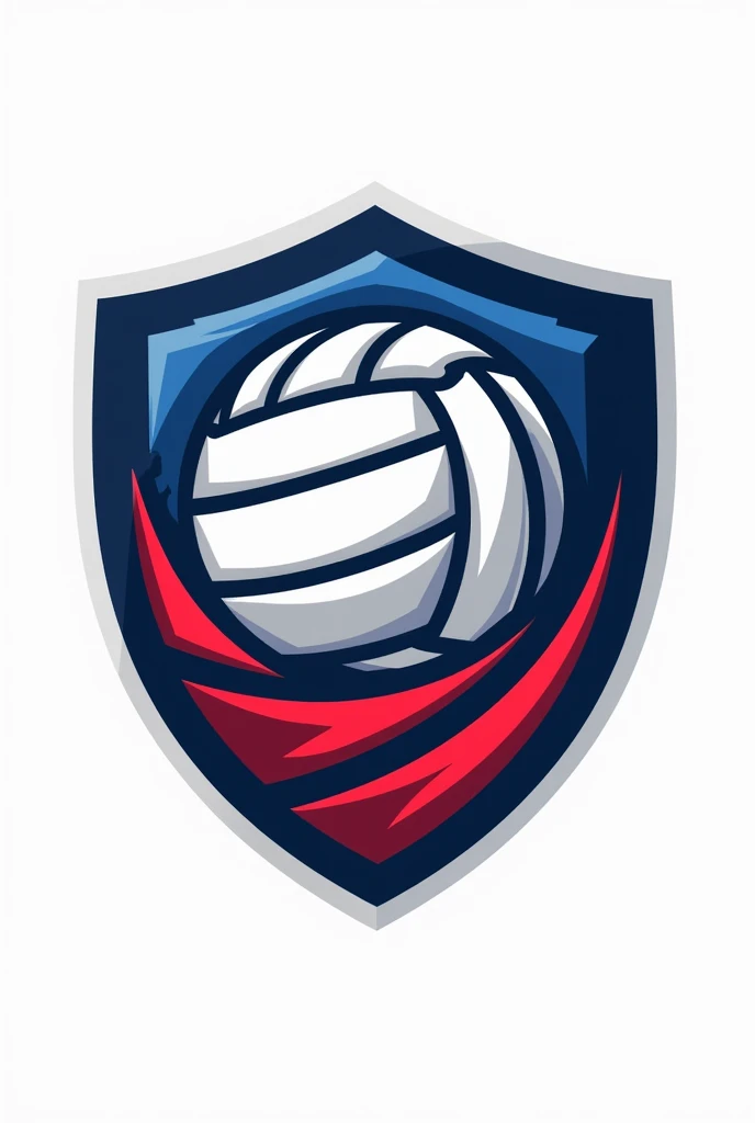 Volleyball shield logo colors BLUE WHITE RED, mesh volleyball ball LLANE RO S