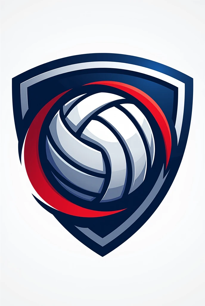 Volleyball shield logo colors BLUE WHITE RED, mesh volleyball ball LLANE RO S