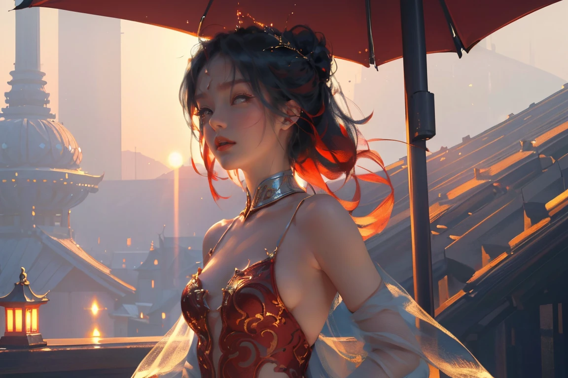 (practical, Photorealistic:1.37), (masterpiece, Highest quality:1.2), (Ultra-high resolution:1.2), (Original photo:1.2), (Clear focus:1.3), (Face Focus:1.2), (Highly detailed CG Unity 8k wallpaper:1.2), (Beautiful Skin: 1.2), (Pale skin:1.3), (Super sharp focus: 1.5), (Super sharp focus:1.5), (Beautiful and clean face:1.3), (非常にDetailed Background, Detailed Background:1.3), Bokeh, Depth of written boundary, rest, Image of a Very Cute and Beautiful Japanese Woman, , business suit, (2:1.1), smileの少女の肖像画, Full body image, from the front, Symmetrical Configuration, (Studio Lighting:1.3), (Cinema Lighting:1.3), (Rear window lighting is backlit:1.3), (surface light:1.3), Light Enveloping Her Entire Body, Looking straight at you, Persistence, Sexy model posing, rest, (Chestnut Half-Hair:1.2), Light green eyes, Beautiful Eyes, Princess Eyes, Mahogany Hair, A single hair, bangs, slim, Abdominal muscles, (Huge breasts;1.35), (Willow West:1.15), (Details of a beautiful girl:1.4), (Elegant and gorgeous deep red lace silk red wedding dress:1.3), (BaliOcean view背景:1.2), (smile, happiness:1.3), ((Perfect female body)), (Upper body image:1.3), Encircling the head, Perfect Dramatic, Volumetric lighting, Professional majestic oil painting, Glowing Skin, CT Anatomy, Perfect Proportions, 8.Five Really Small, Face Focus, Ultra practical Photo, Extremely clear images, Ultra-high definition images, Bali, Ocean view, nature, External, ((walking beach:1.2,evening,Sunset,夜空にたくさんのstarが美しく輝いている, 長時間露光されたstar空に、Many circular orbits are visible in the image.,無数のstarが輝き、Shining with a fantastic light. star々is bright and vivid)),