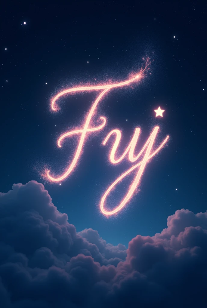 Letter fyj drawn in the sky