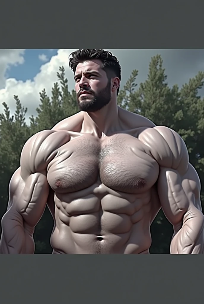 Super muscular Adam Gerber with 230 kg of muscle mass and 3 M tall ,In underwear