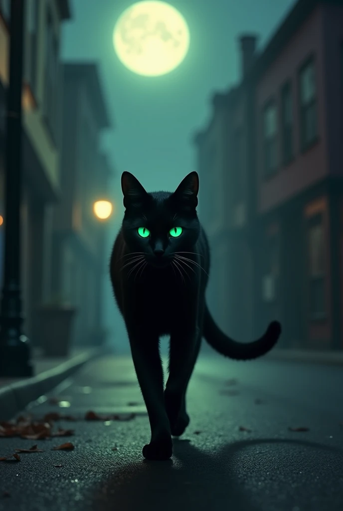 1. **Nought the Cat**: A sleek, black cat with bright green eyes, Nought prowls through the moonlit streets, her shadow merging with the darkness.