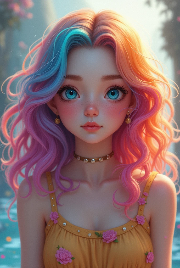 Girl with hairy color 