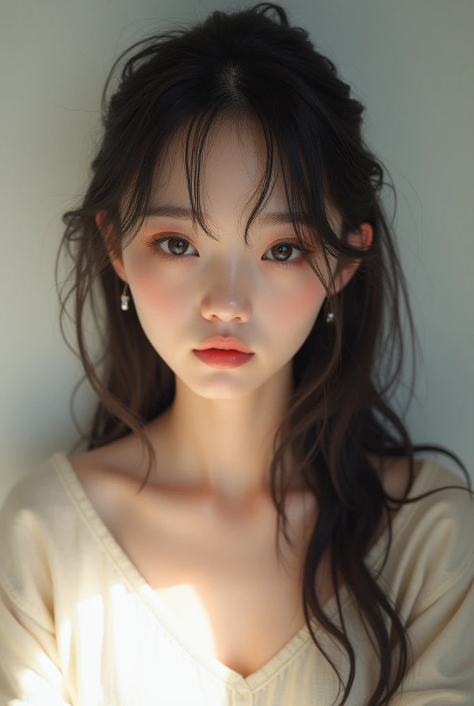 A girl is speaking while looking into the camera