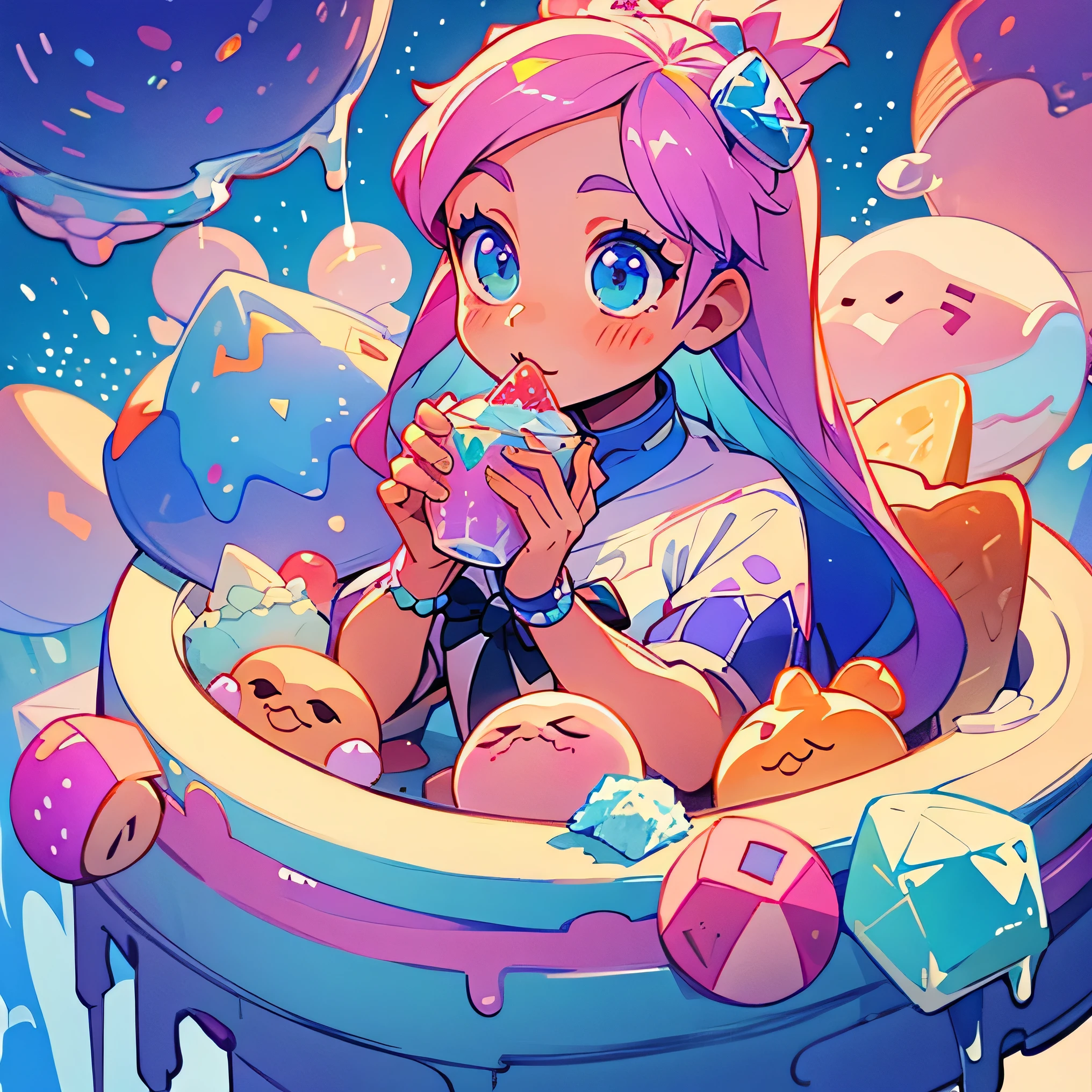 Pixel dots、cute、breakfast、ice、sweets