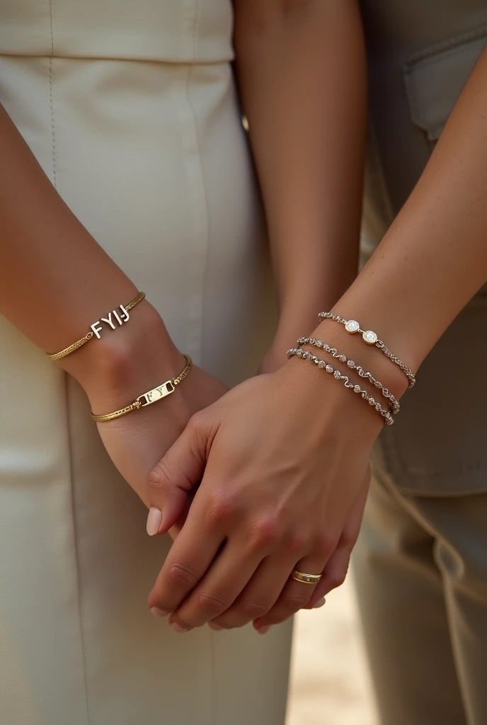 Couple bracelets with the letter fyj,