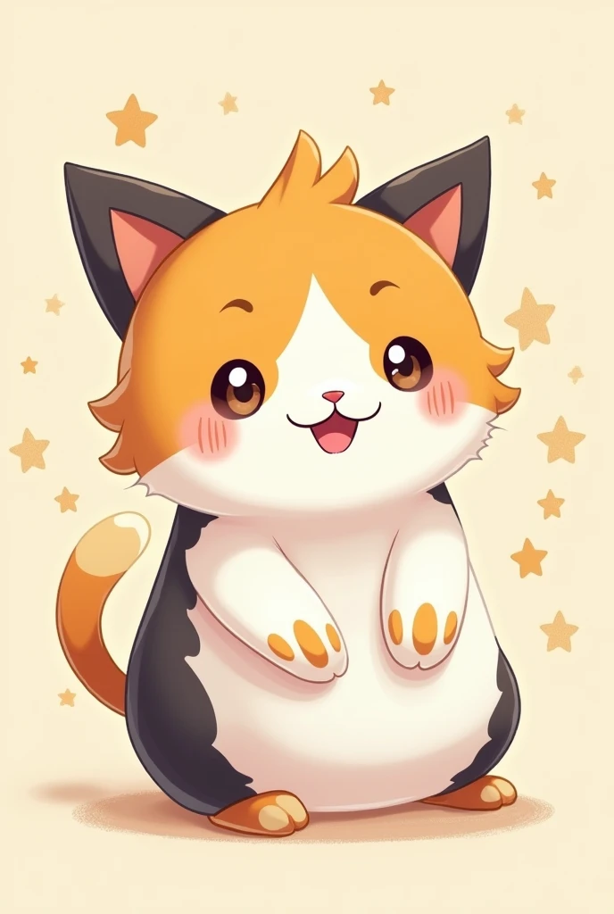 Make a tricolor cat in the Meow the Pokémon version but in an adorable version