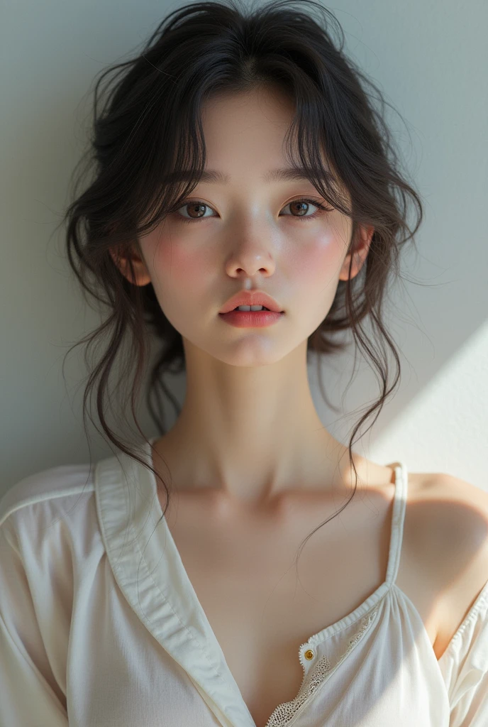 A girl is speaking while looking into the camera