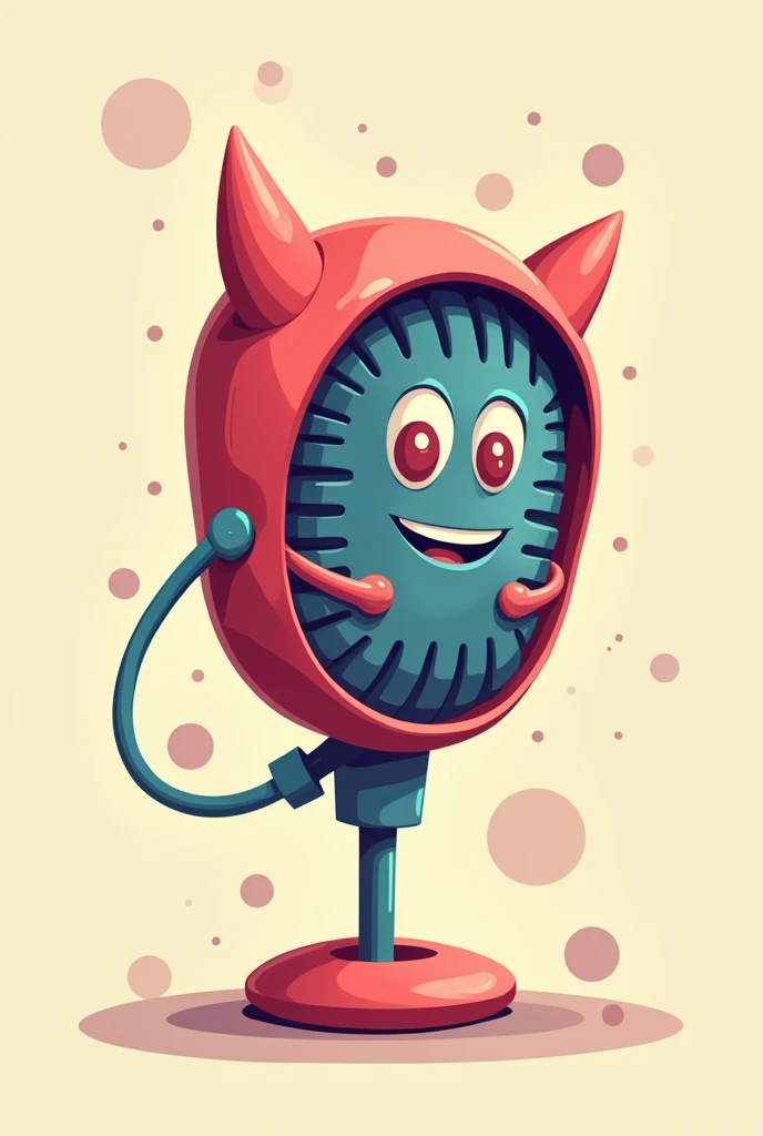 Create a cartoon hooded microphone image