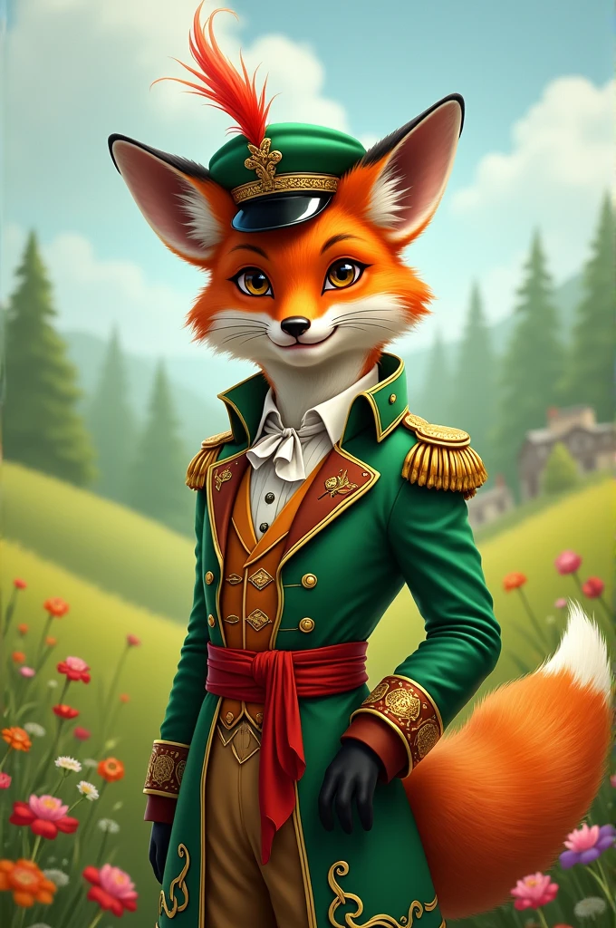 Create a fox dressed for St. John's Day