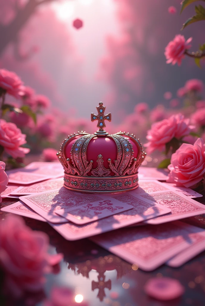 Queen's Crown and 7 cards, all pink