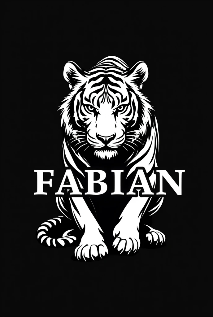 Black and white tiger logo with the name Fabian