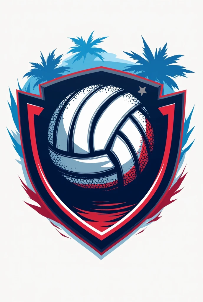 Mesh Logo Volleyball shield colors BLUE WHITE RED, mesh ball beach hat LLANE RO S 