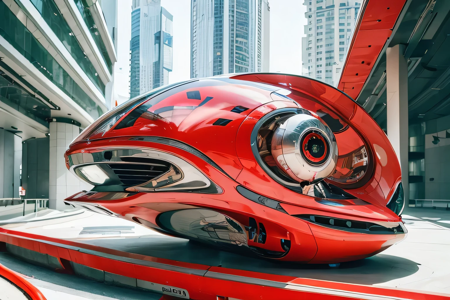 Check-in at the futuristic space shuttle passenger platform。