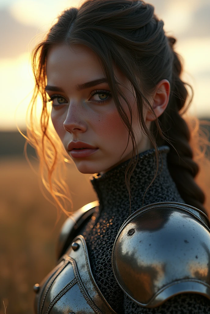 (masterpiece), (extremely intricate:1.3), (realistic), portrait of a girl, the most beautiful in the world, (medieval armor), metal reflections, upper body, outdoors, intense sunlight, far away castle, professional photograph of a stunning man detailed, sharp focus, dramatic, award winning, cinematic lighting, octane render  unreal engine,  volumetrics dtx, (film grain, blurry background, blurry foreground, bokeh, depth of field, darksky, motion blur:1.3), chainmail