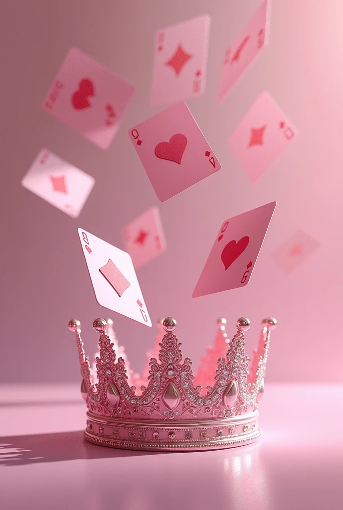 Princess crown and 7 cards, all pink