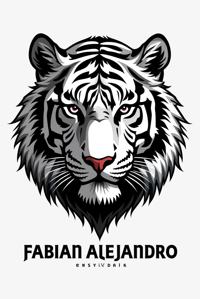 Black and white tiger logo with the name Fabian Alejandro 