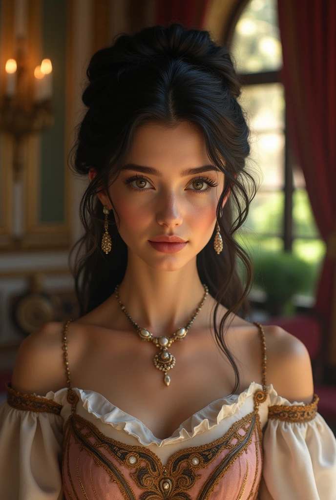 Beautiful young woman from Spanish high society in the Middle Ages