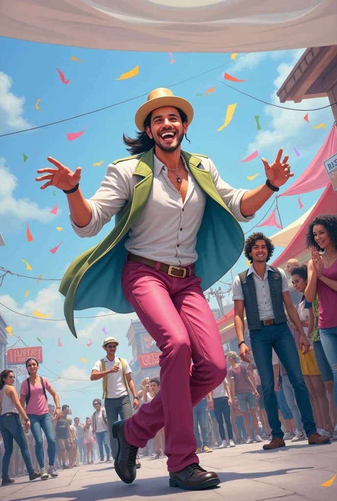 Dancing and say hello to public