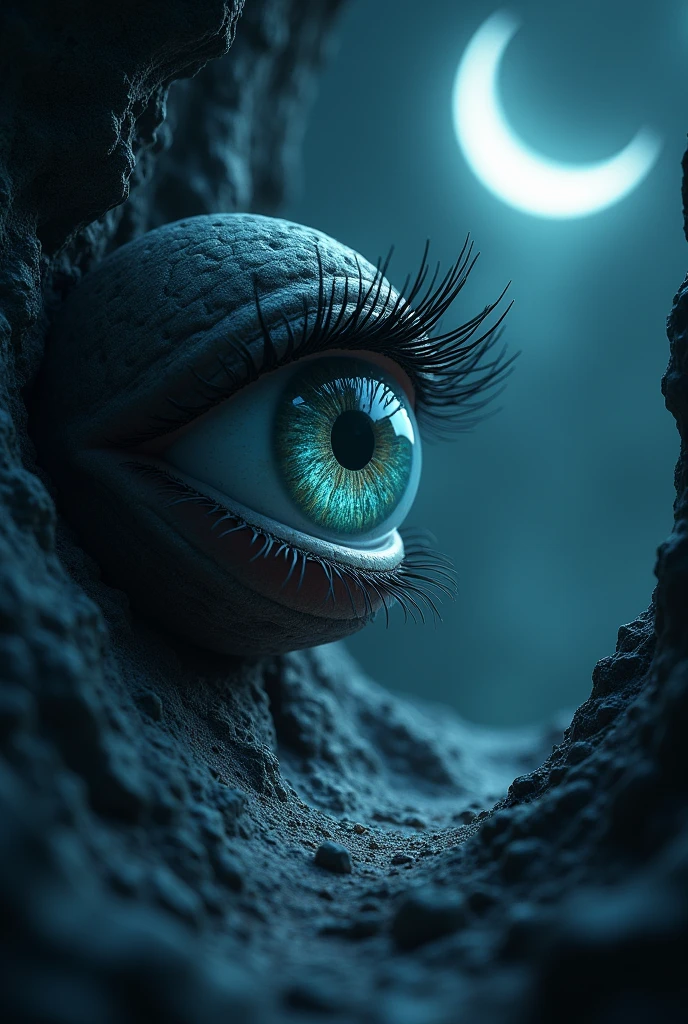 Eye with moon