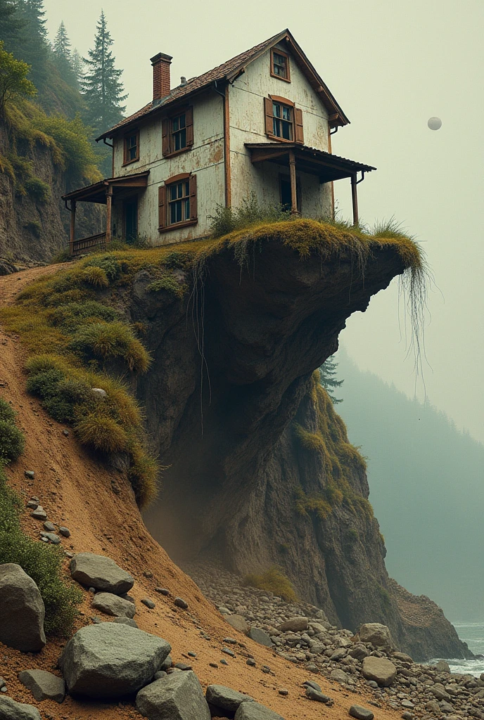 Terrible House Landslide Collage art