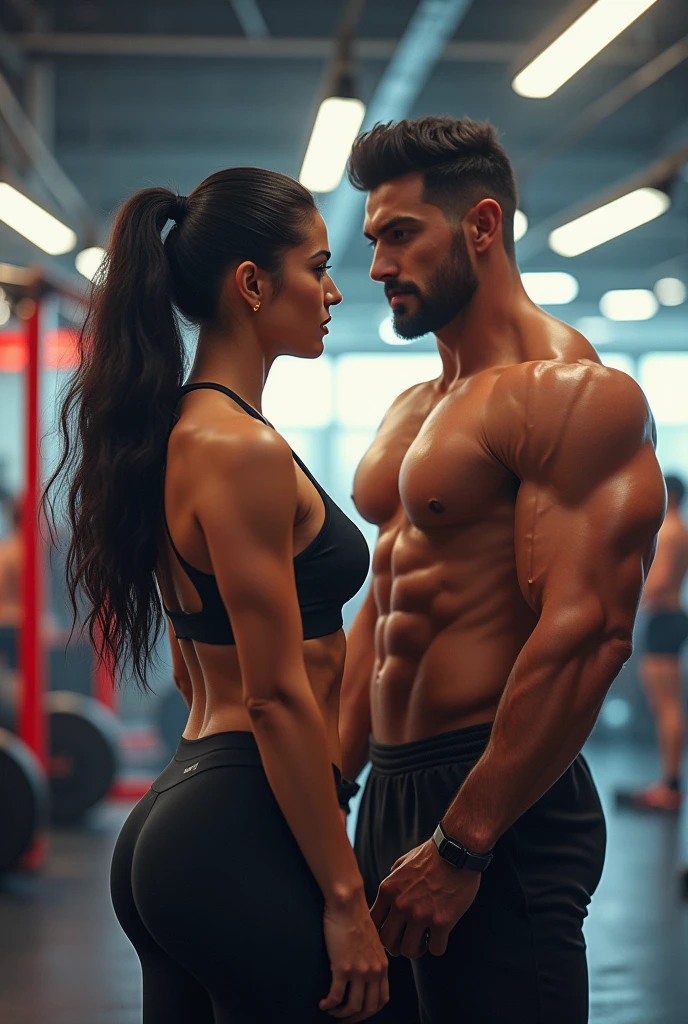 Hot girl with gym boy, Girl name Anushka and boy name shalim 