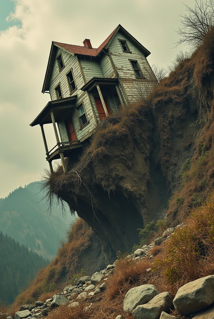 Terrible House Landslide Collage art
