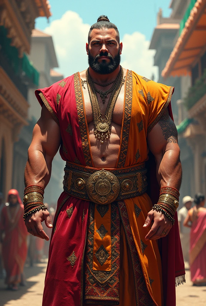 Make an image of Brock Lesnar wearing Indian Traditional dress