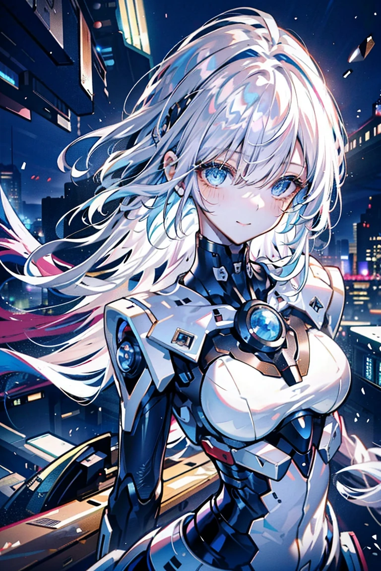 (best quality, Detailed background, high resolution, ridiculous, bloom, disheveled hair, shiny hair, exposed to light, High and cold, Focused and meticulous gaze),Holy girl,粉色hair,blue eyes,Smile,1 girl with facial paralysis, earpiece, long hair, silver hair, What's the big deal_Chest, put your arms behind your back, daytime, Outdoor sports, Black Forest, water, Creek,
hair_decorate, (hair over one eye), whole body, portrait,