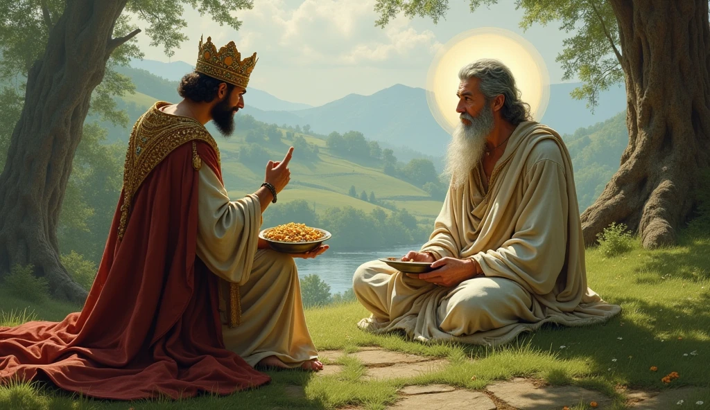 The king asked for food from the saint