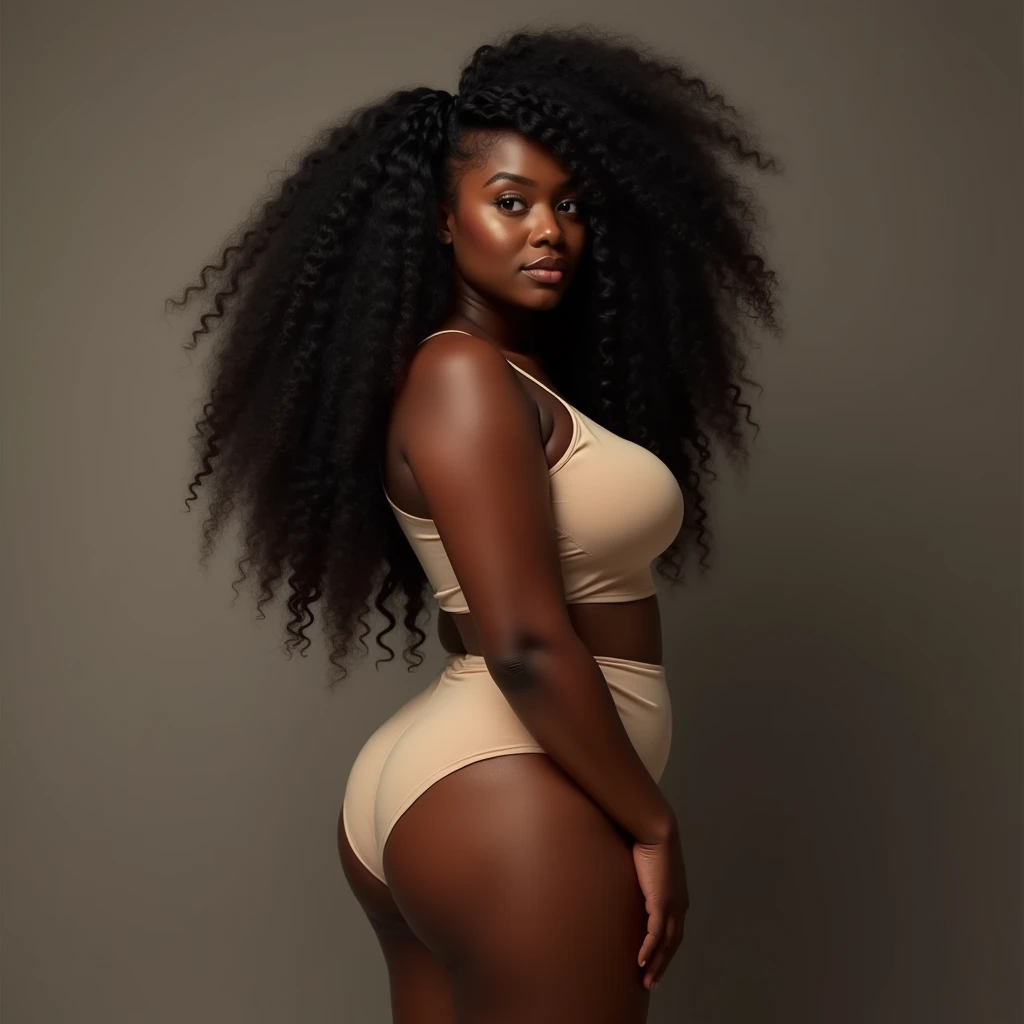 Curvy ebony girl, hour glass figure