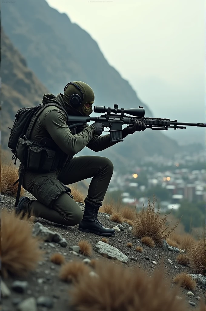 Create an image of a sniper