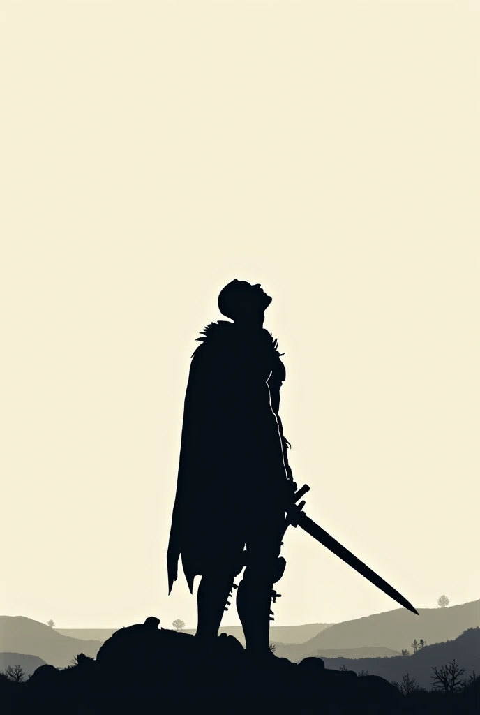 Warrior silhouette looking at the sky