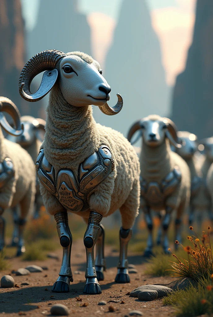 Sheep in robotic dress