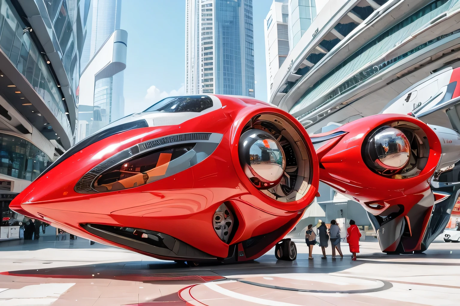 Check-in at the futuristic space shuttle passenger platform。