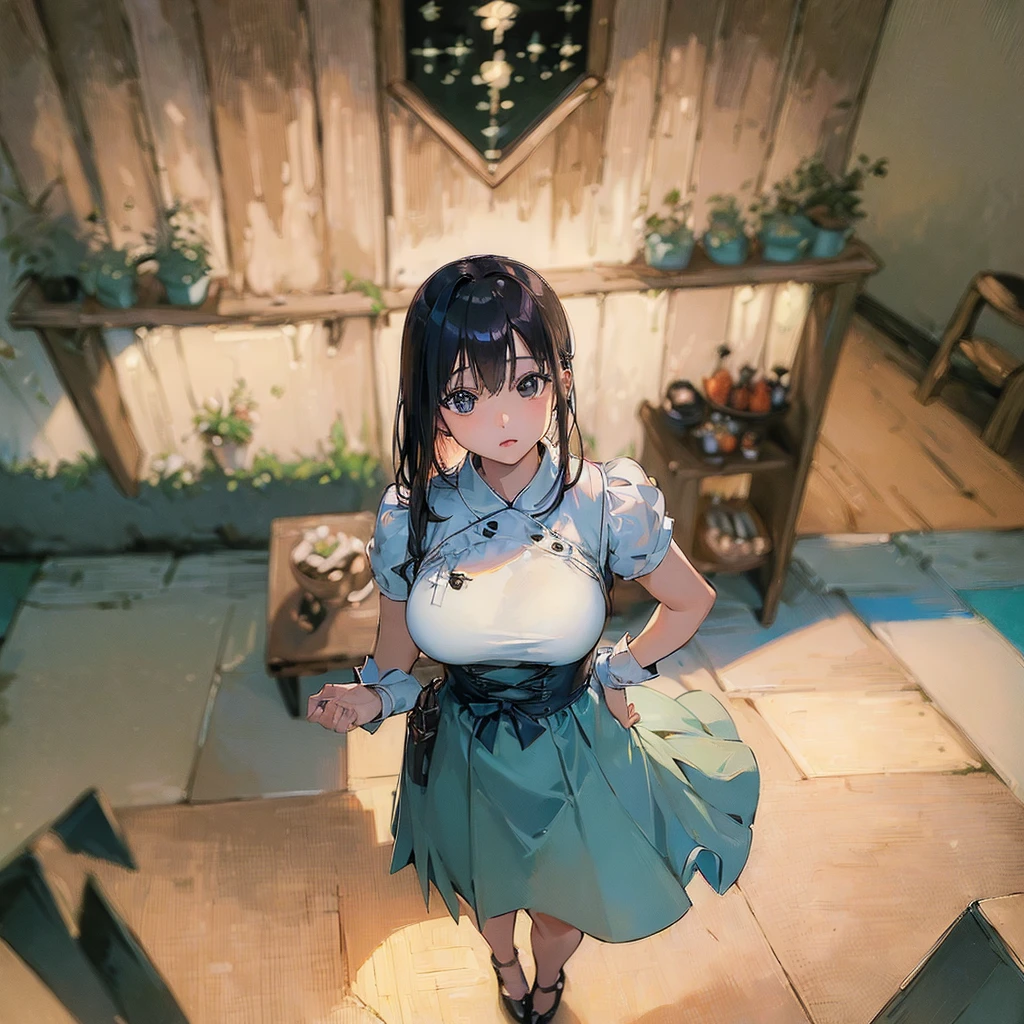 (High resolution:1.4),(Highest quality:1.4),(masterpiece:1.4),(Small breasts:1.1), (Beautiful woman:1.2),(Beautiful Face:1.2),(Perfect body:1.1)(Beautiful breasts:1.1),((1 person))、whole body画像、((Chef))、kindergarten teacher、Nanny((Ultra fine)),((Standing posture)),{{solo}},{{whole body}},((Elegant face)),cute,Hands left and right1Book、