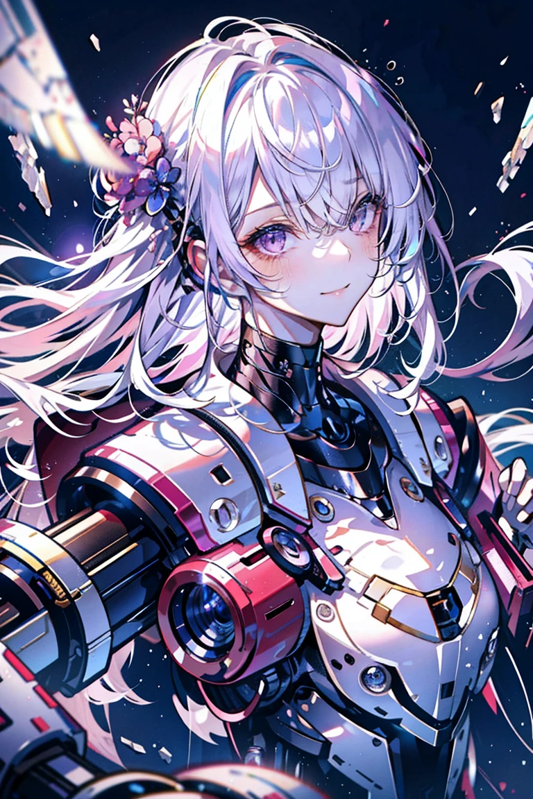 粉色的hair,(best quality, Detailed background, high resolution, ridiculous, bloom, disheveled hair, shiny hair, exposed to light, High and cold, Focused and meticulous gaze),Holy girl,粉色hair,Purple Eyes,Smile,1 girl with facial paralysis, earpiece, long hair, silver hair, What's the big deal_Chest, put your arms behind your back, daytime, Outdoor sports, Black Forest, water, Creek,
hair_decorate, (hair over one eye), whole body, portrait,