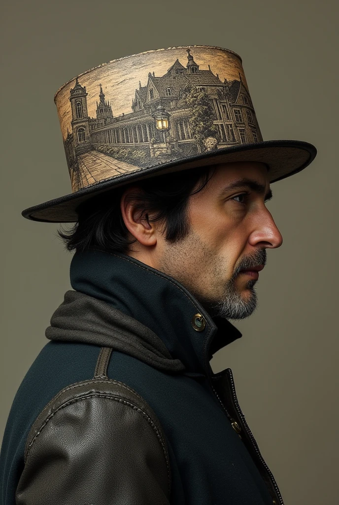 Hat with a design that narrates a significant scene from Hamlet