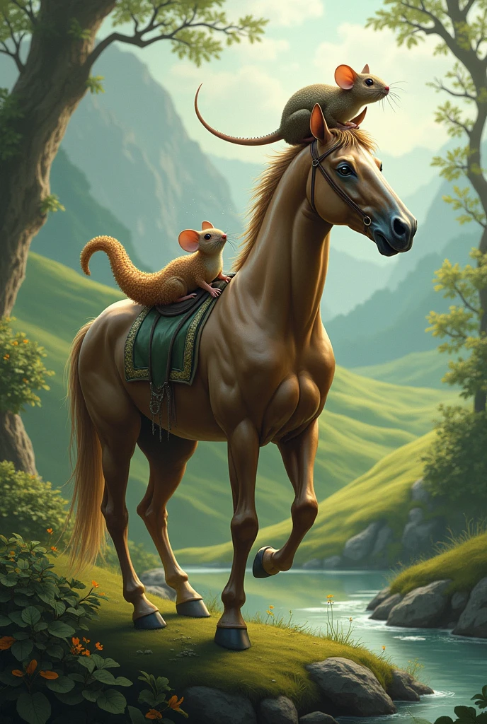 Create a horse with a mouse and a slug