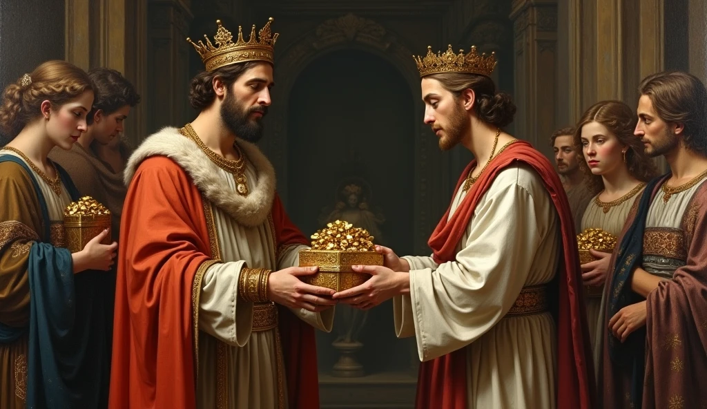 The king gifted gold and silver to the saint
