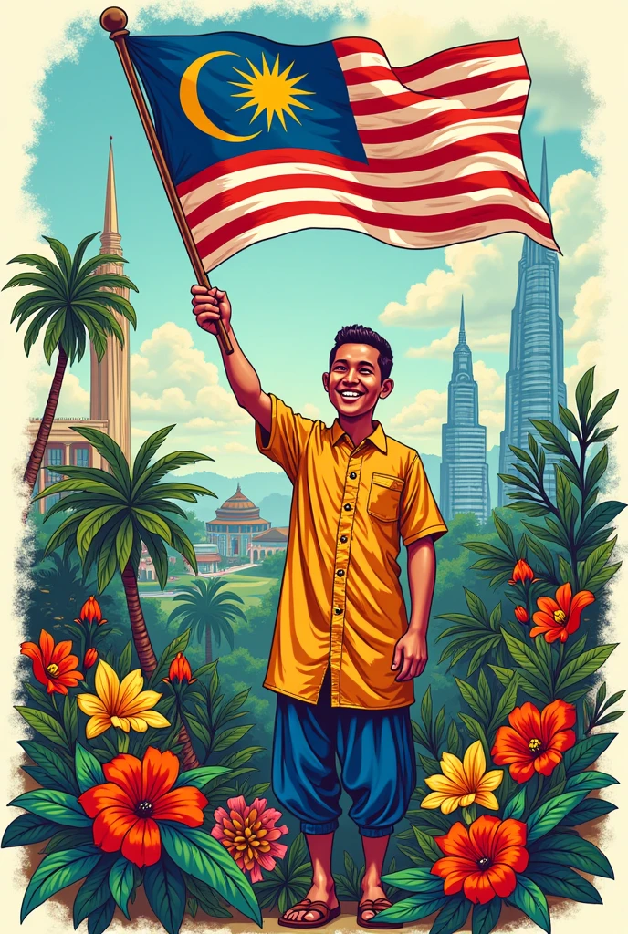 Malaysia independence poster , doodle
