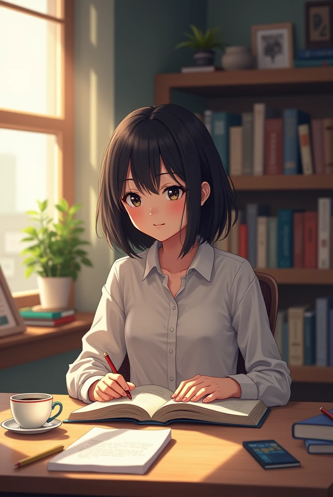  girl studying 