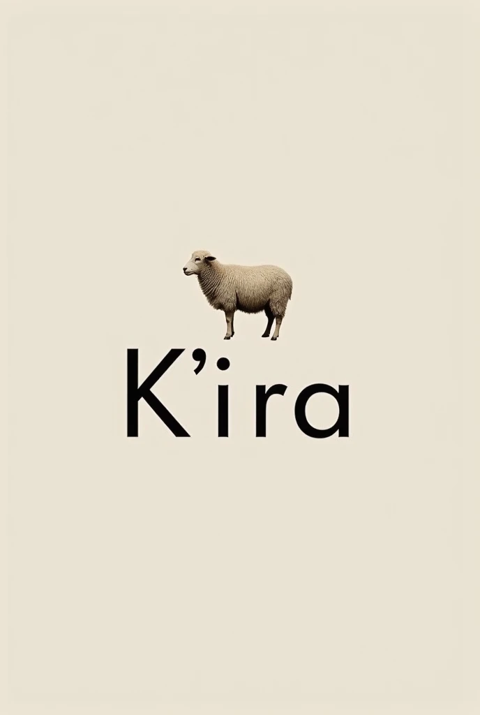 I want you to create a minimalist and eye-catching logo for a clothing brand that makes sheep wool sweaters., The brand is called k'ira